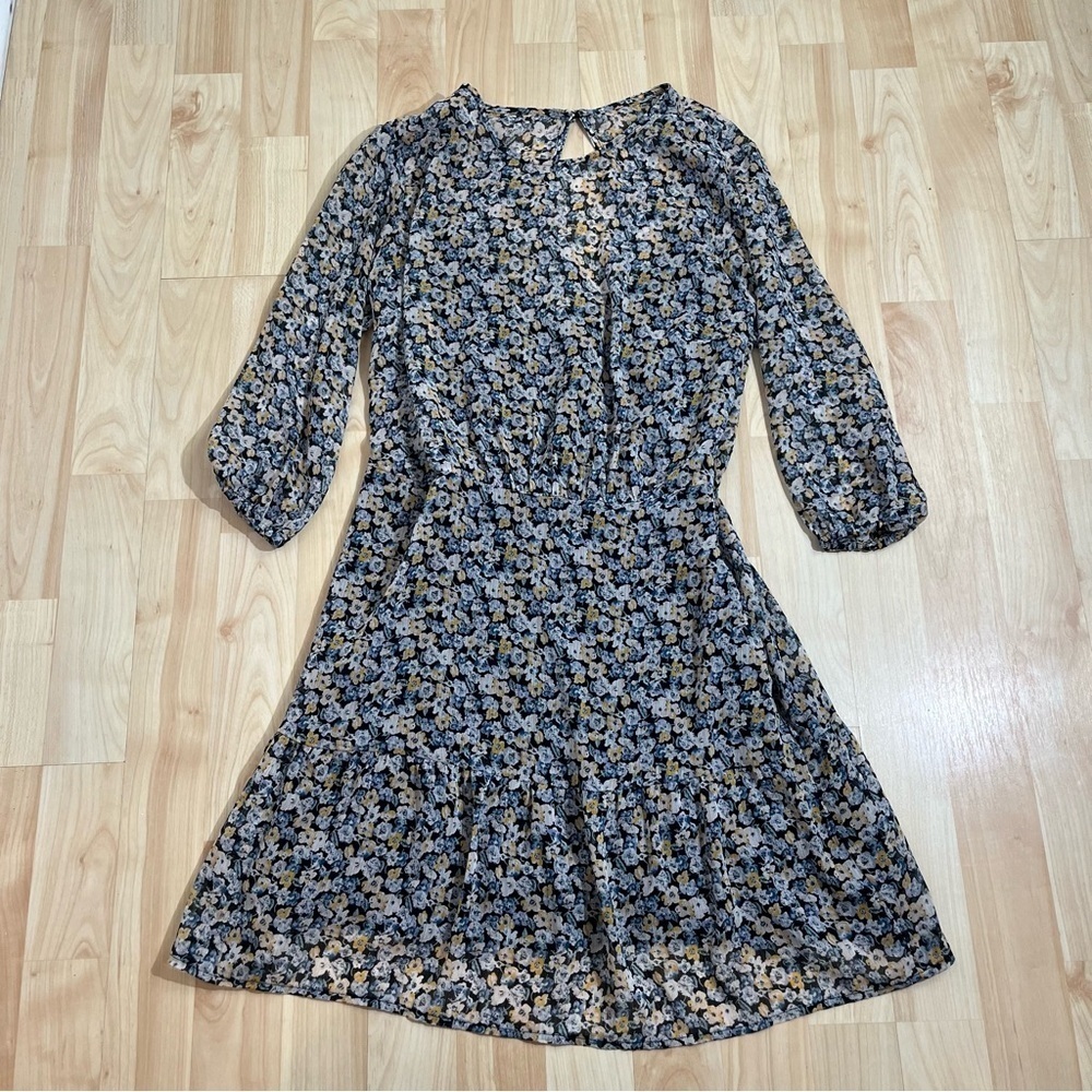 Abercrombie & Fitch Womens smocked-waist floral mini dress size XS